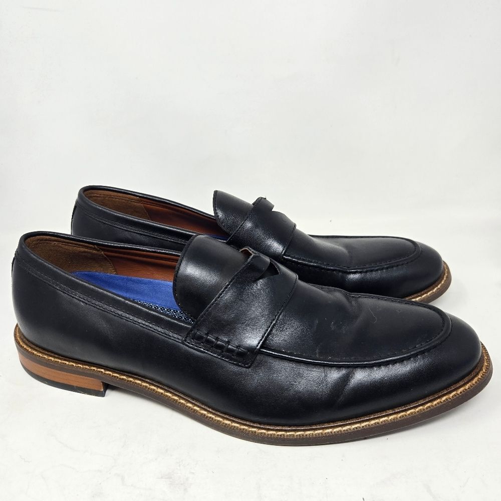 VINCE CAMUTO‎ Lachlan Black Leather Penny Loafers Size 12